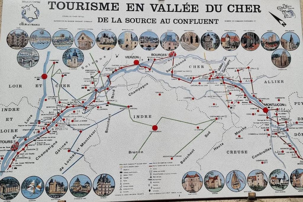 Les Noyers Monestois Entre Cher Et Canal De Berry Mennetou-sur-Cher Exterior foto